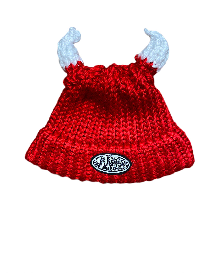 Surtr Red Viking Crochet Beanie