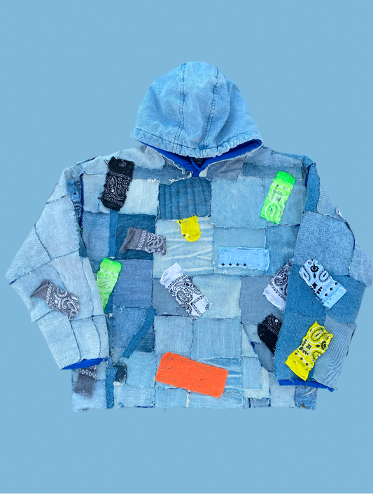 Denim Ways Patchwork Hoodie