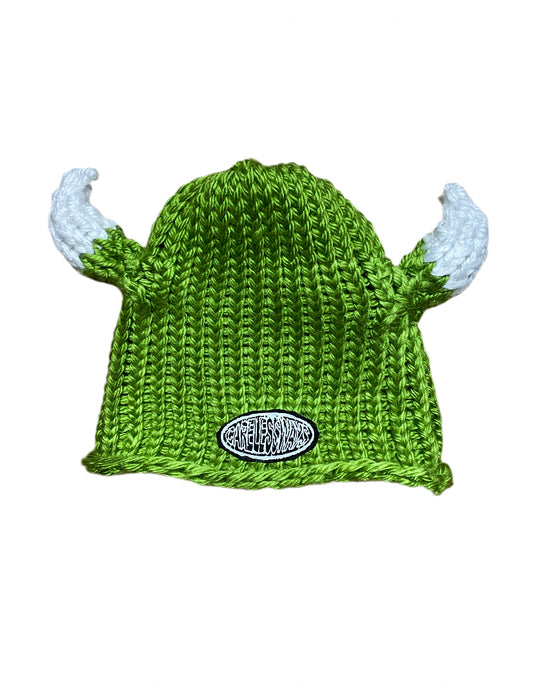 Hunter Green Viking Crochet Beanie