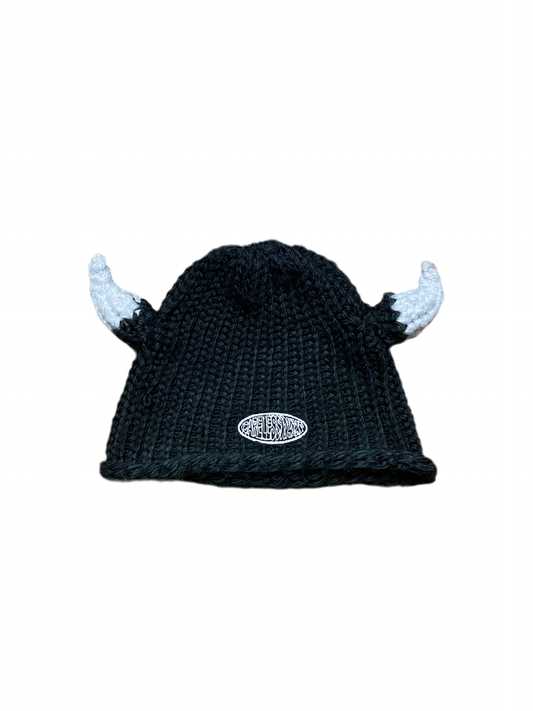 Ruinous Black Viking Crochet Beanie